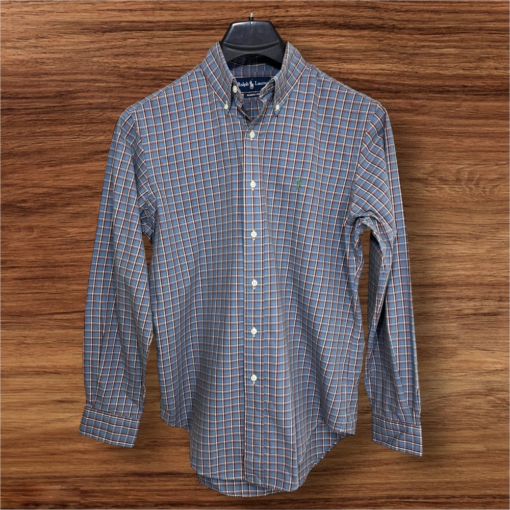 Ralph Lauren Men’s Plaid Long Sleeve Dress Shirt. Classic Fit. Medium.